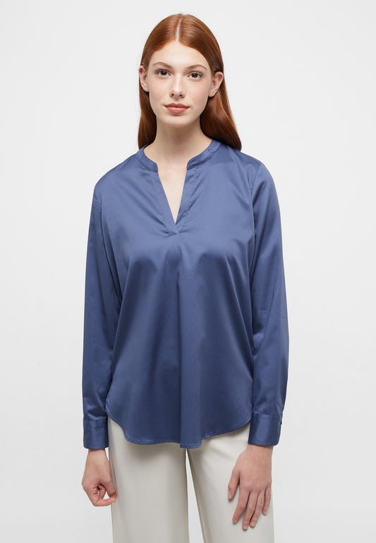 Satin Shirt Bluse Satingewebe Langarm