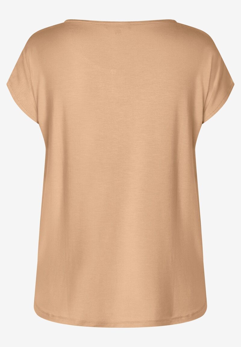 Shirt mit Satinfront  warm beige