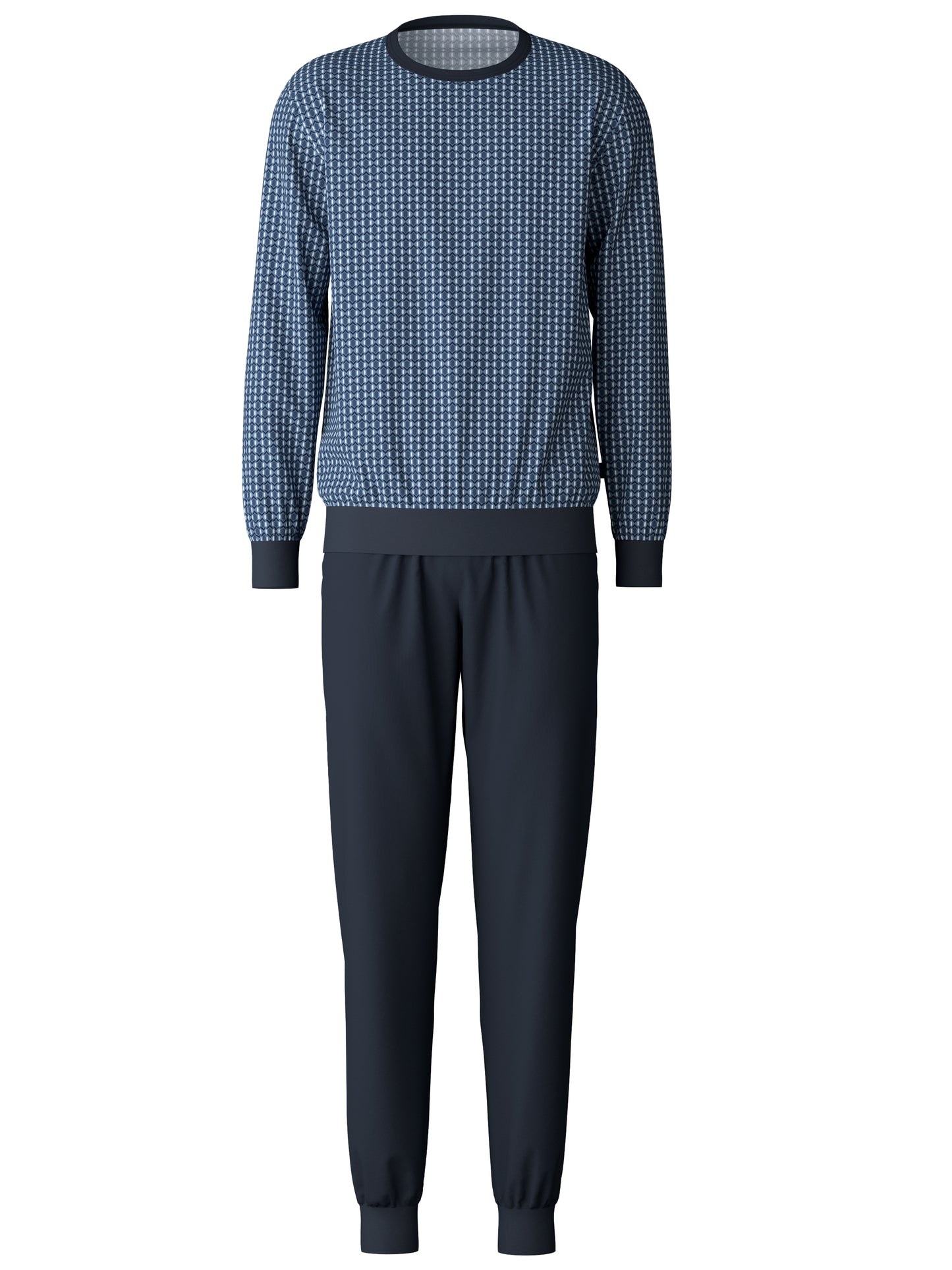 HERREN Pyjama mit Bündchen, dark sapphire