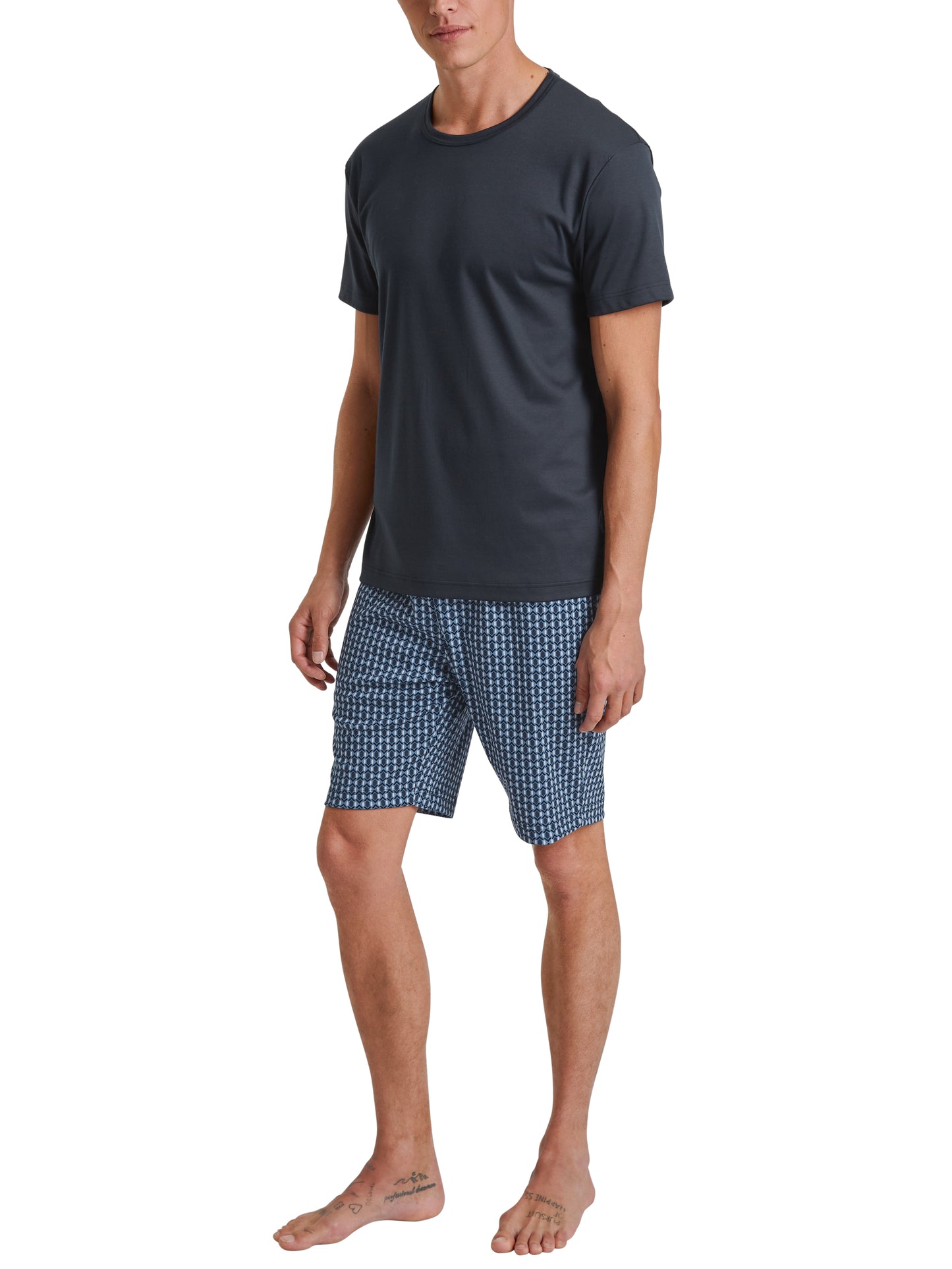 HERREN Pyjama kurz, dark sapphire