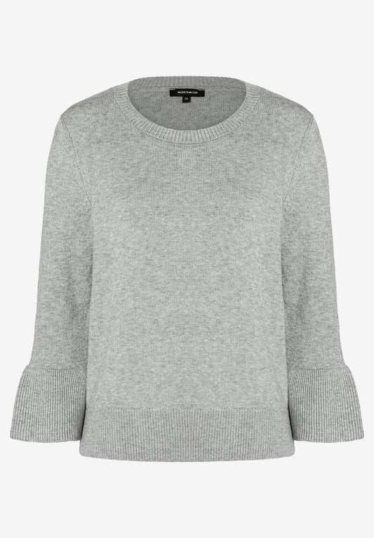 Pullover mit Volantärmel  grau melange  Herbst-Kollektion