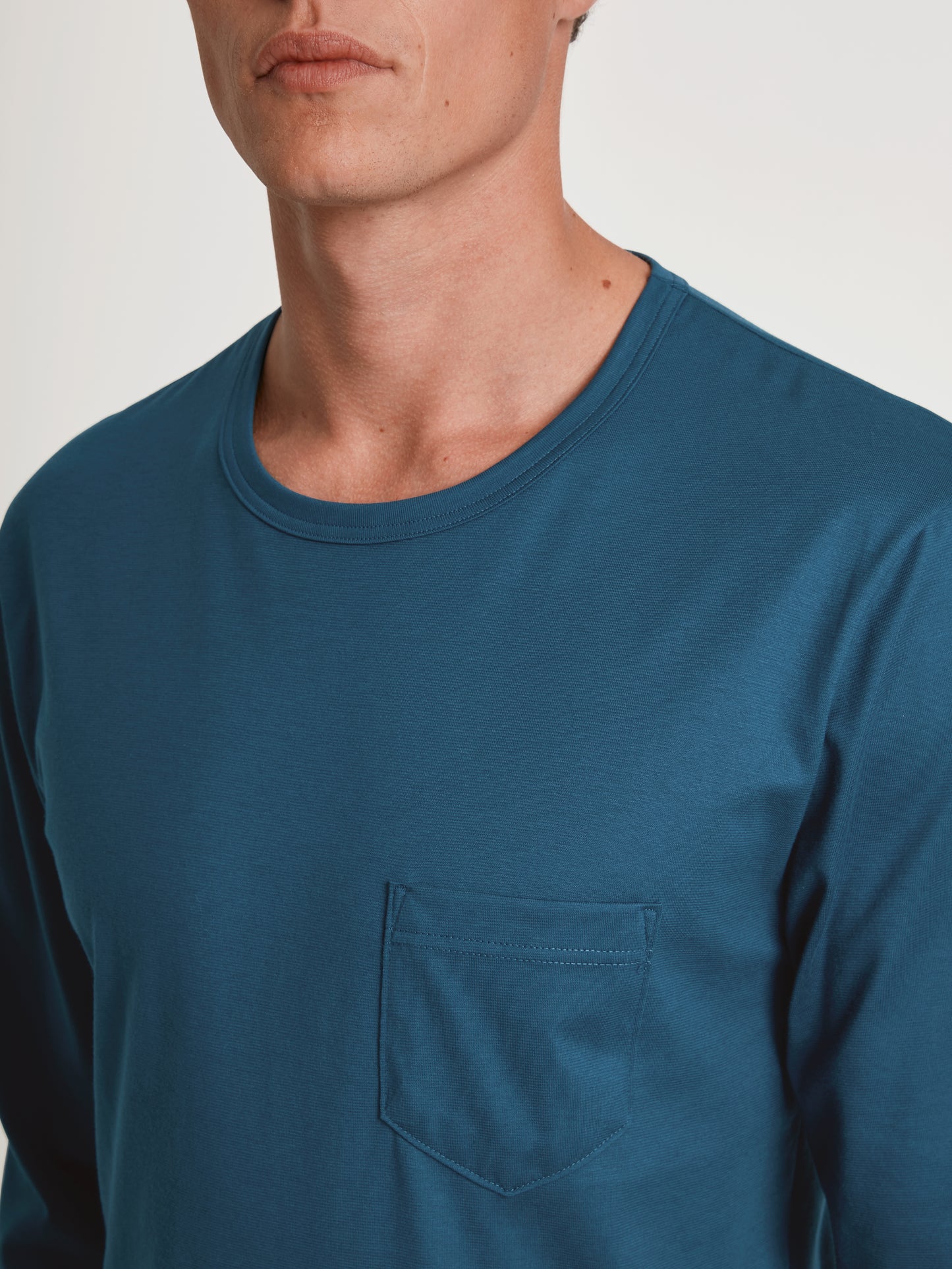 HERREN Pyjama mit Bündchen, legion blue