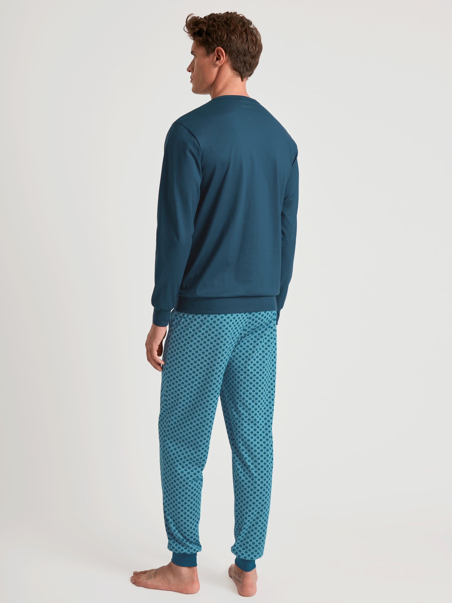 HERREN Pyjama mit Bündchen, legion blue