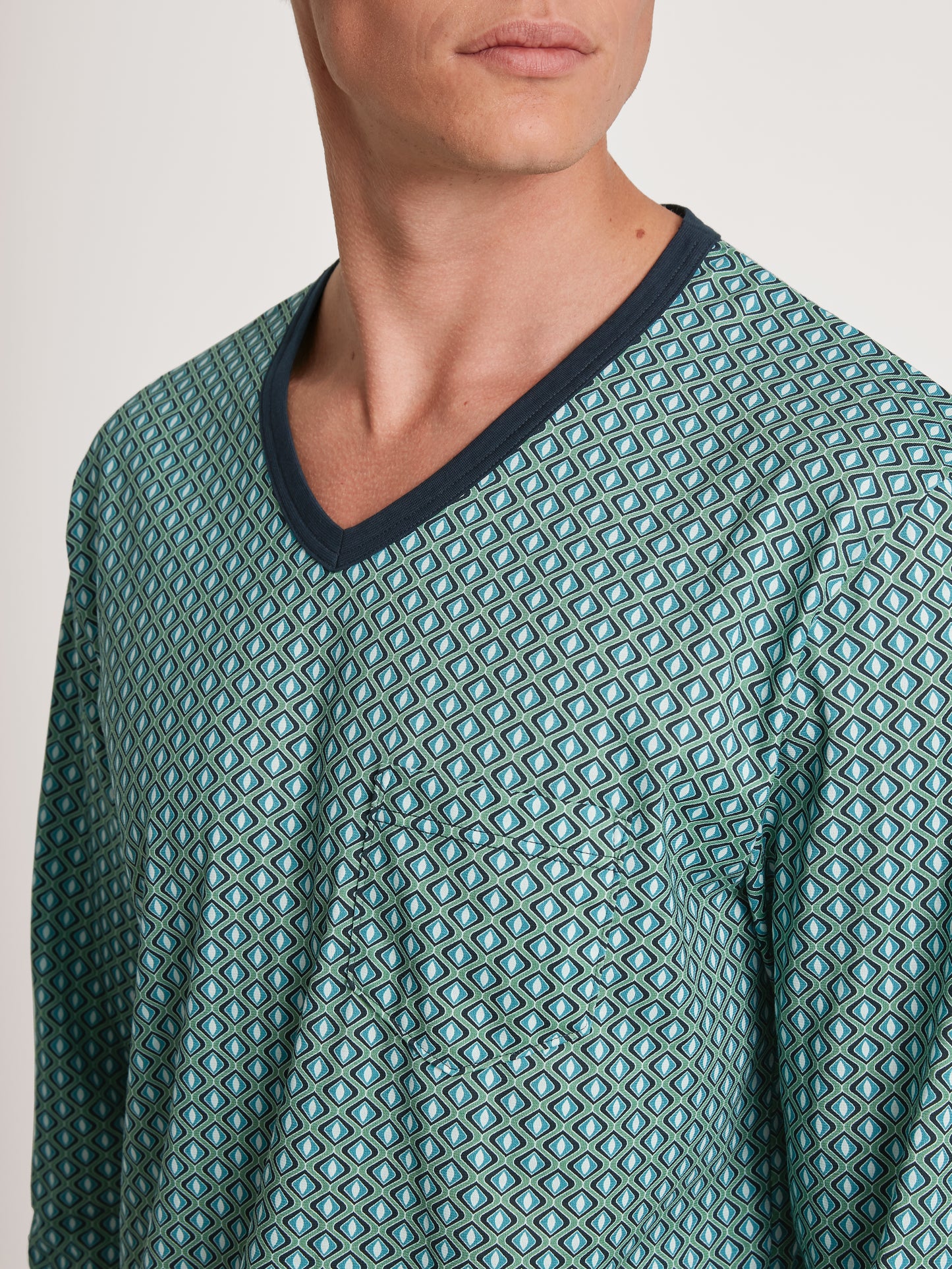 HERREN Pyjama, stone green