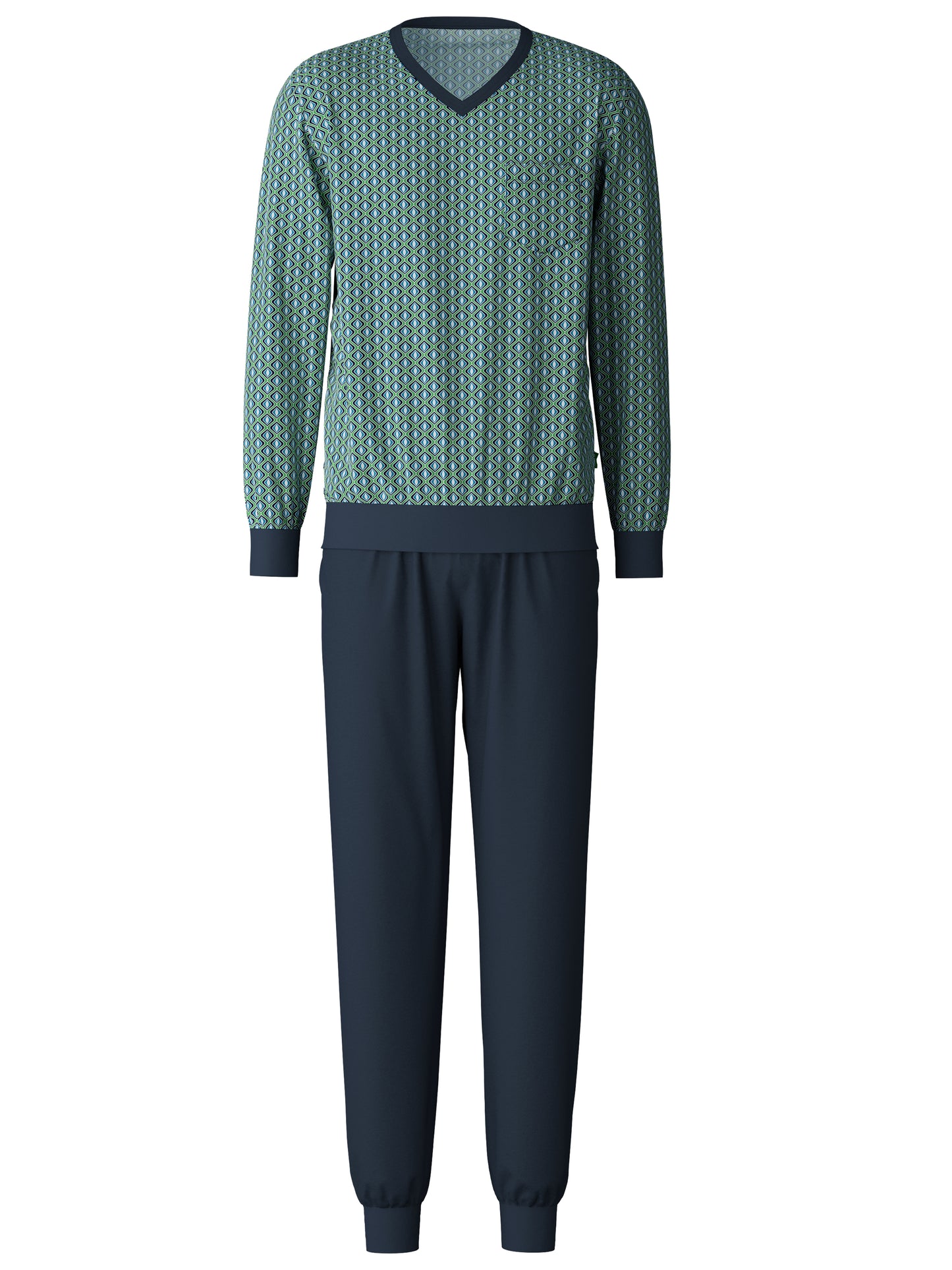 HERREN Pyjama, stone green