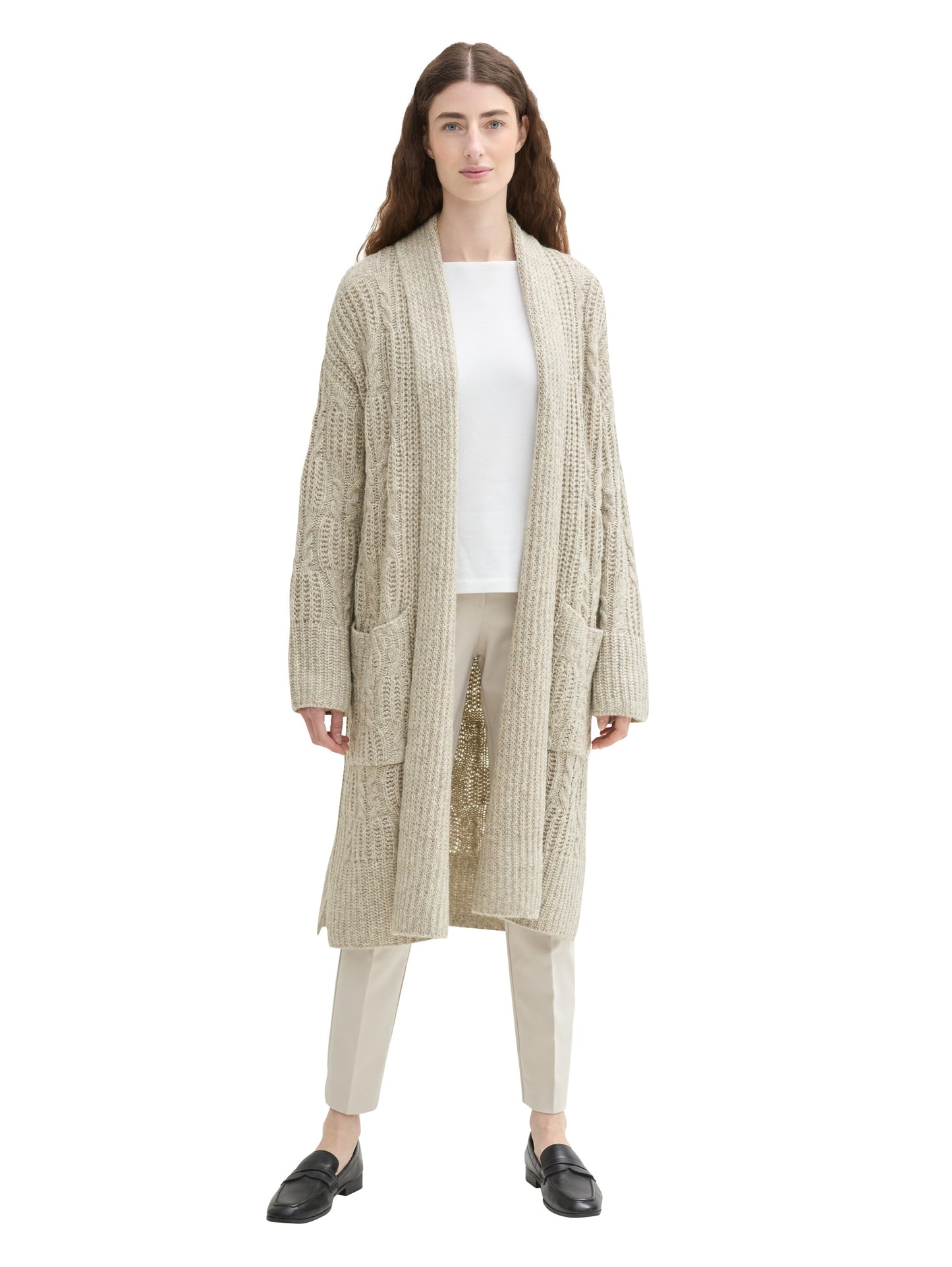 Langer Cardigan mit recycelter Wolle