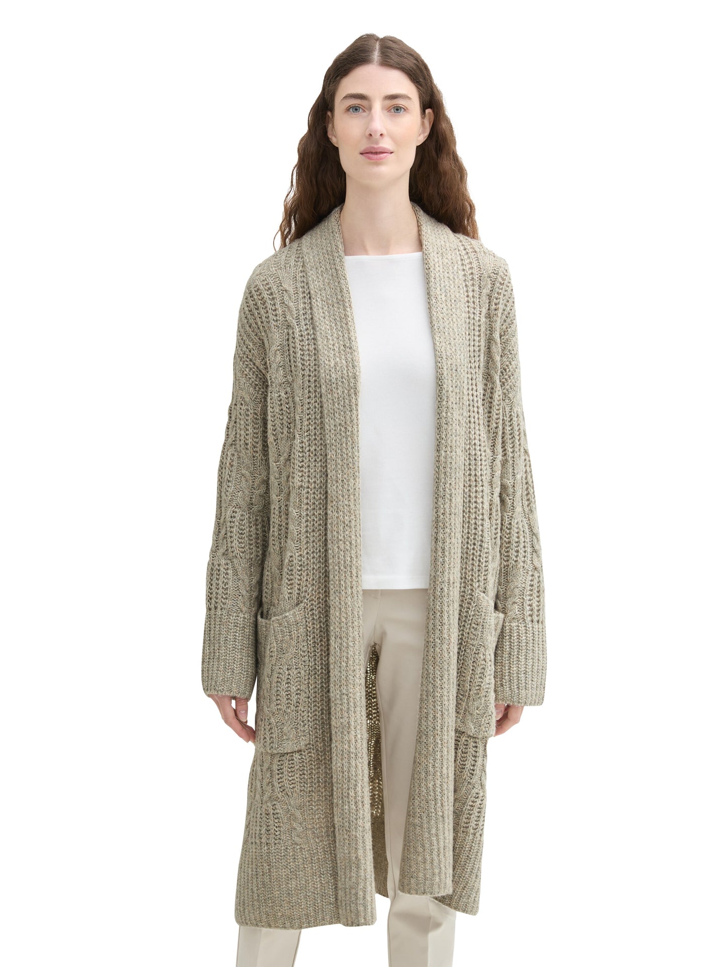 Langer Cardigan mit recycelter Wolle