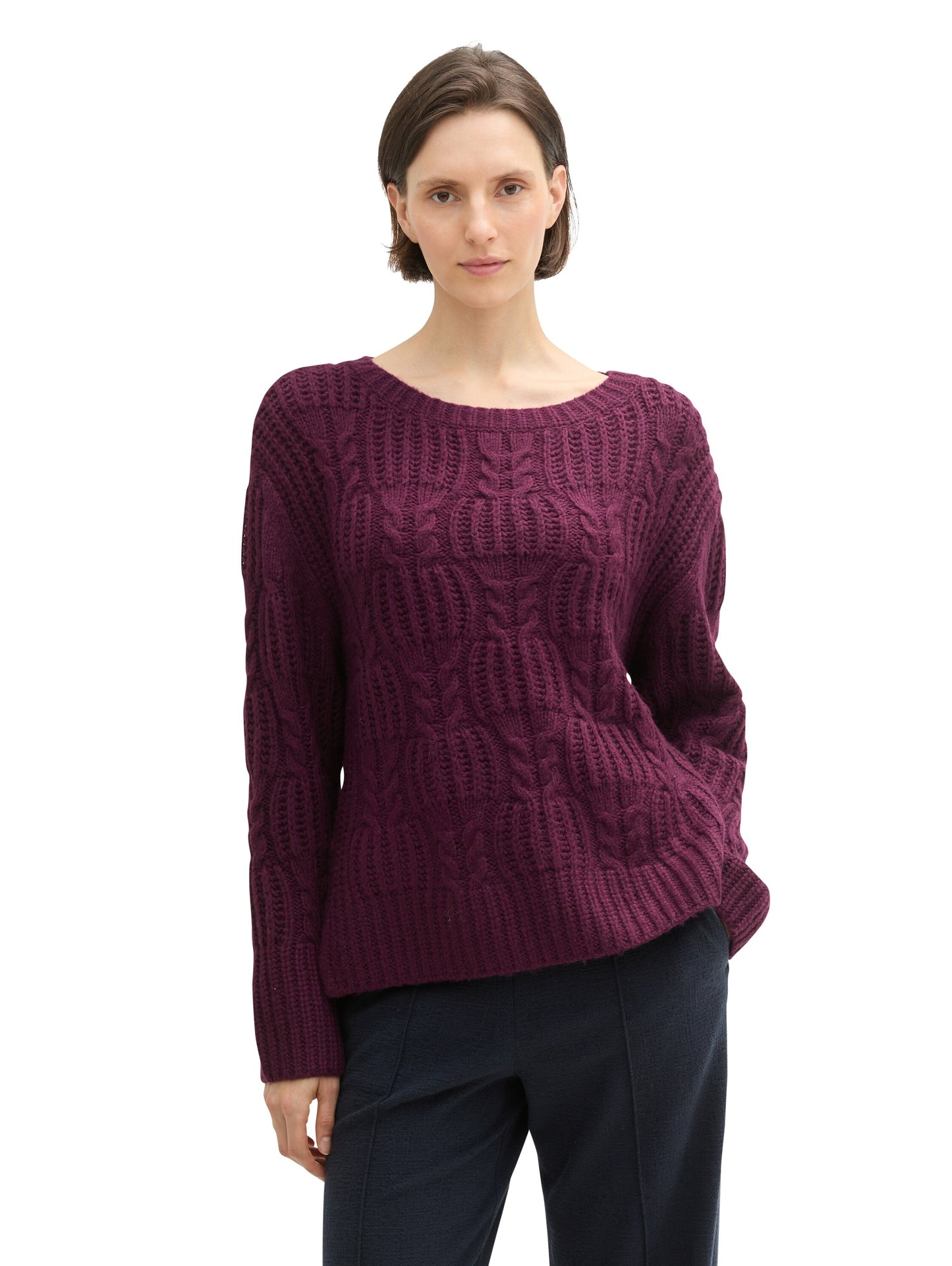 Strukturierter Pullover mit Schlitzen