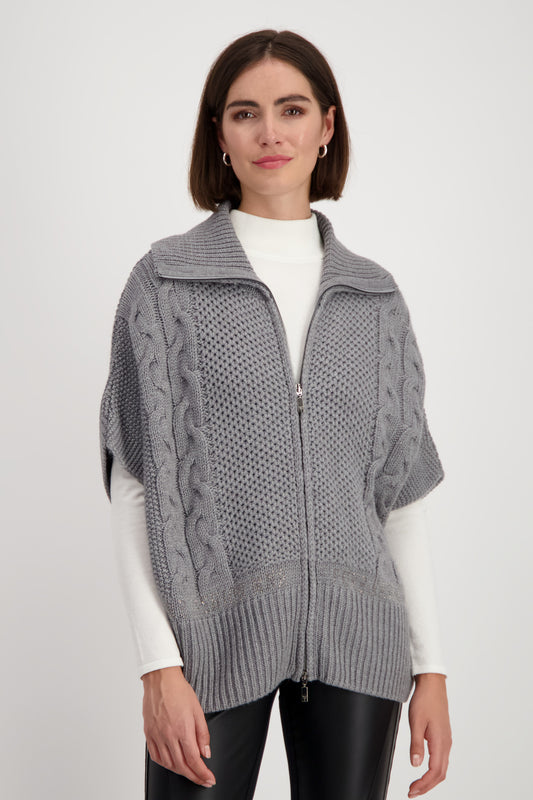 Strickjacke, steel melange