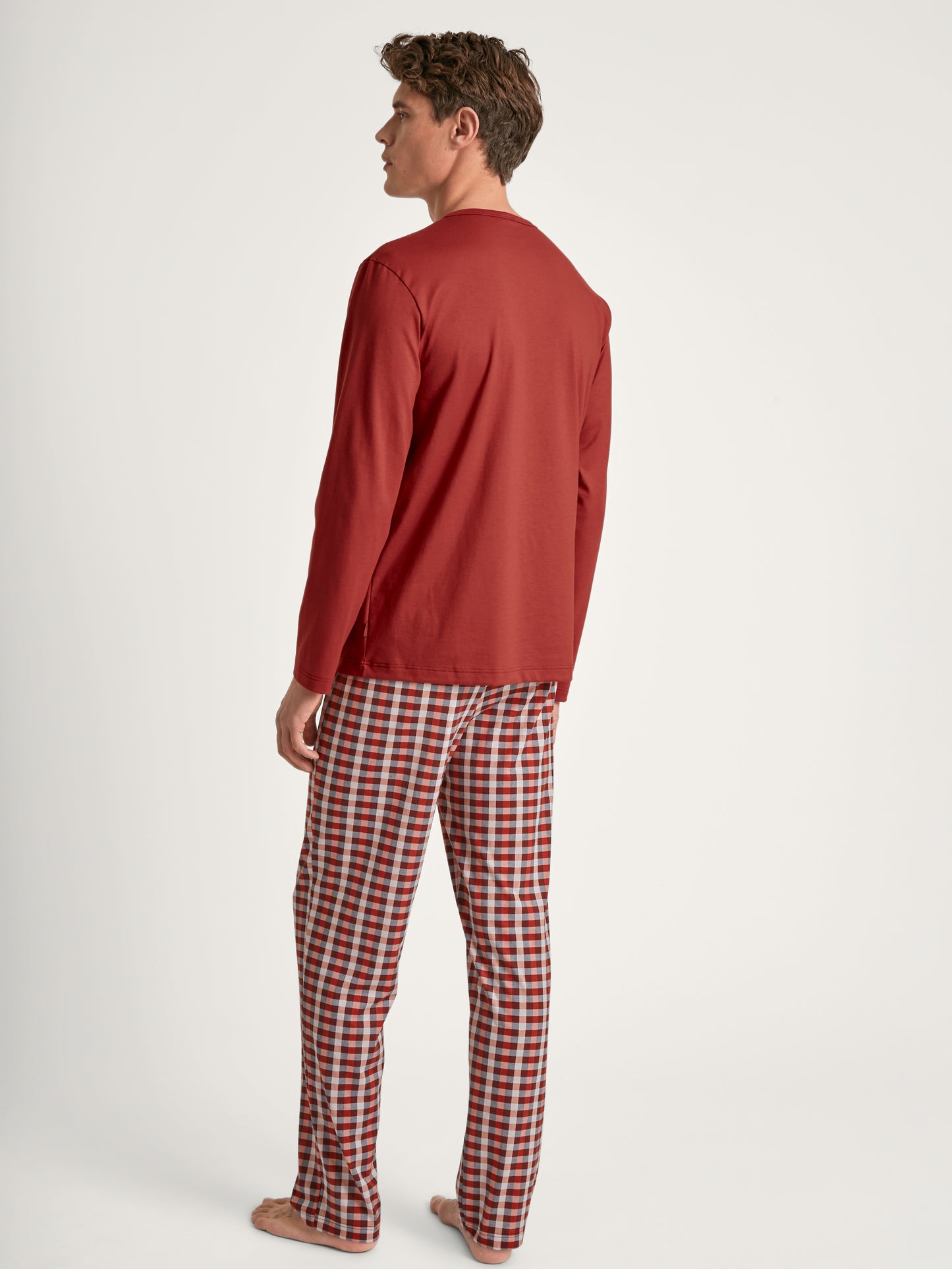 HERREN Pyjama, ochre red