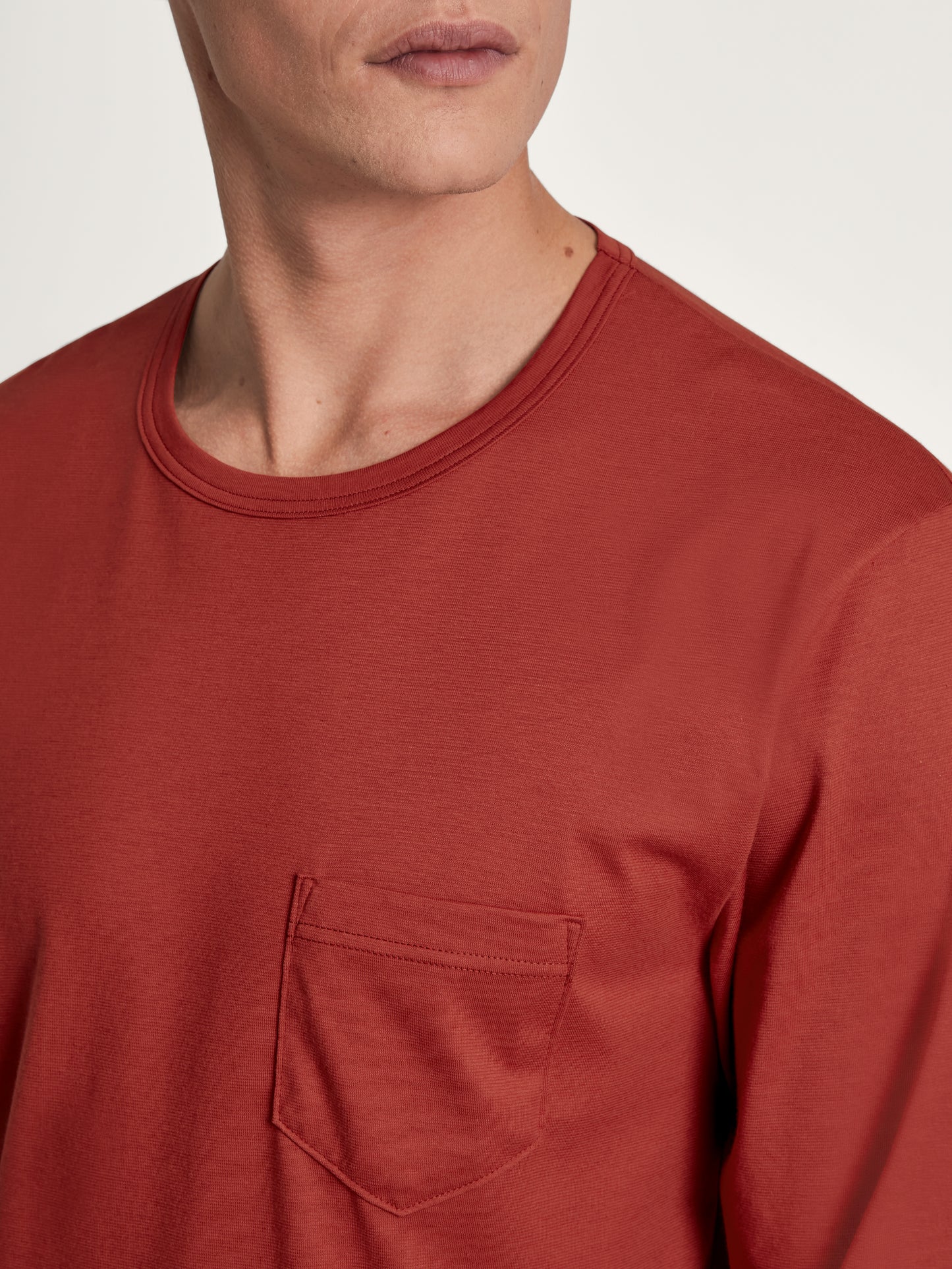 HERREN Pyjama, ochre red