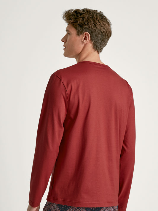 HERREN Shirt langarm, ochre red