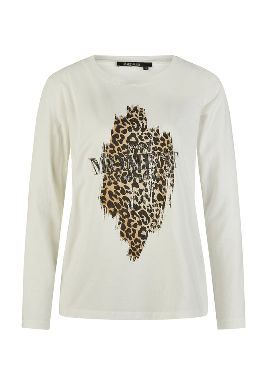 Langarmshirt mit Leoparden-Frontprint