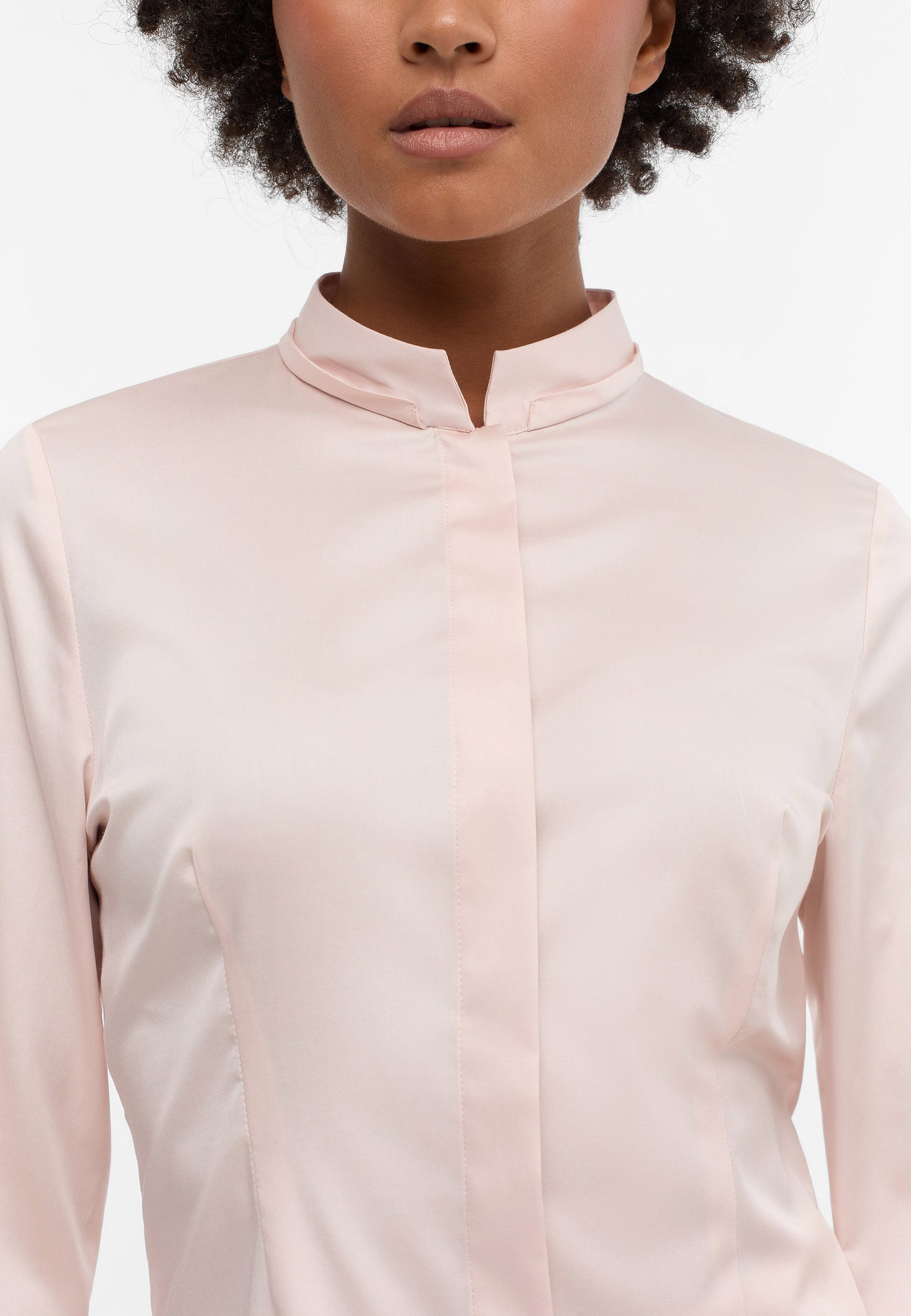 Satin Shirt Bluse Satingewebe Langarm