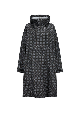 Regen-Poncho aus hochwertigem, beschichtetem Polyester mit Monogramm-Muster