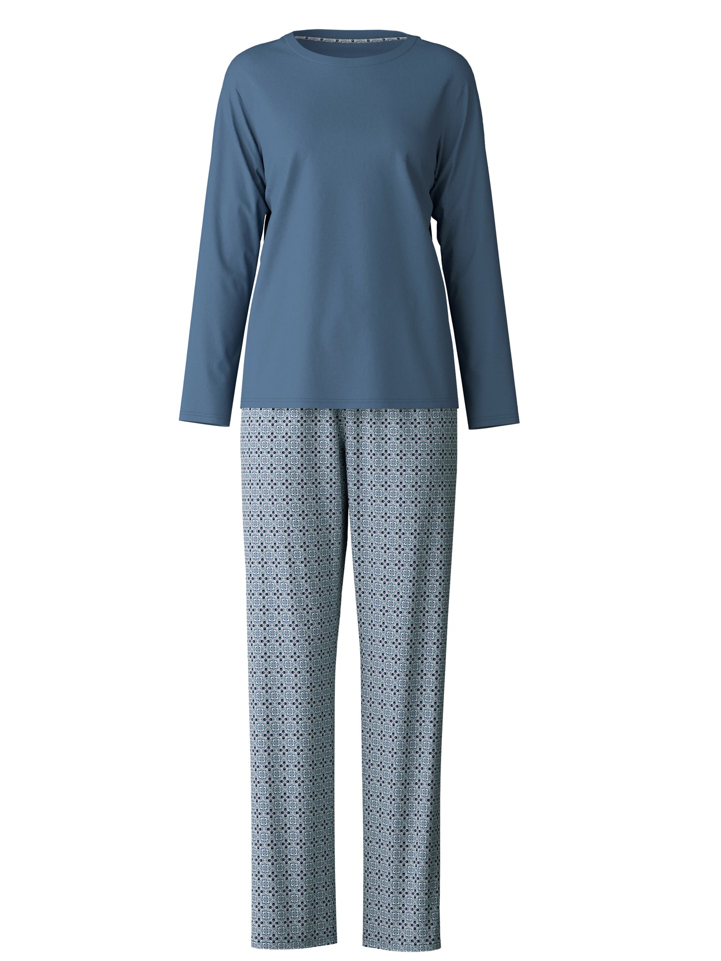 DAMEN Pyjama, blue cotton