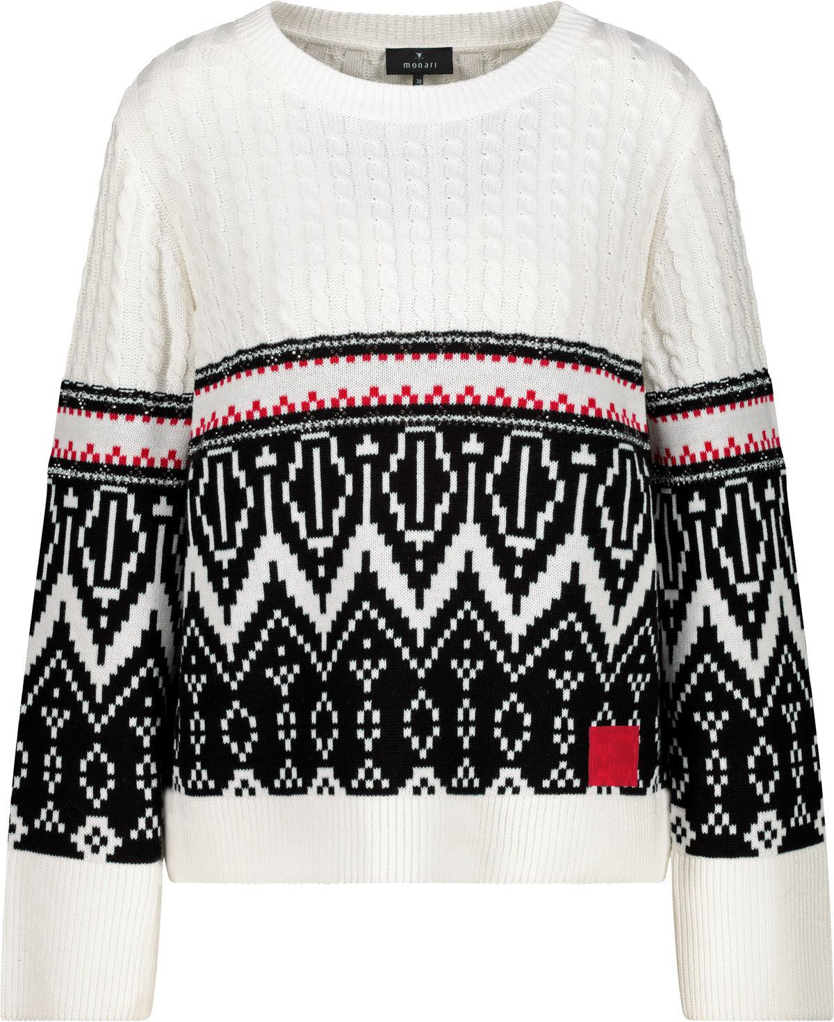 Pullover, off-white gemustert