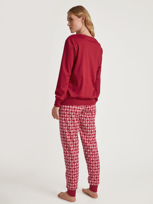 DAMEN Pyjama mit Bündchen, rio red