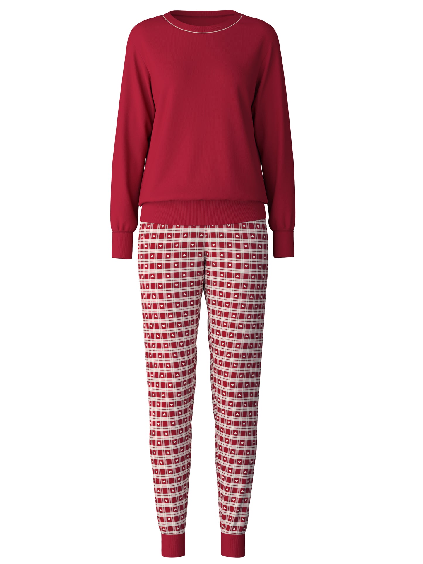 DAMEN Pyjama mit Bündchen, rio red