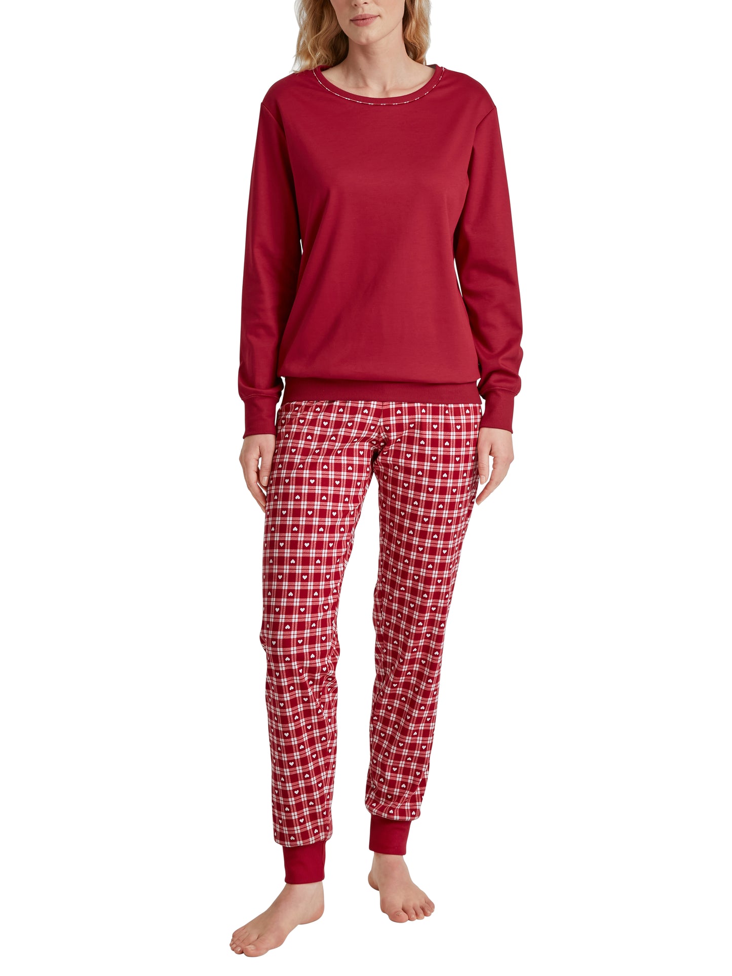 DAMEN Pyjama mit Bündchen, rio red