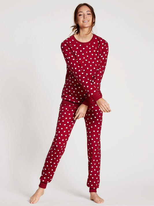 DAMEN Pyjama mit Bündchen, rio red