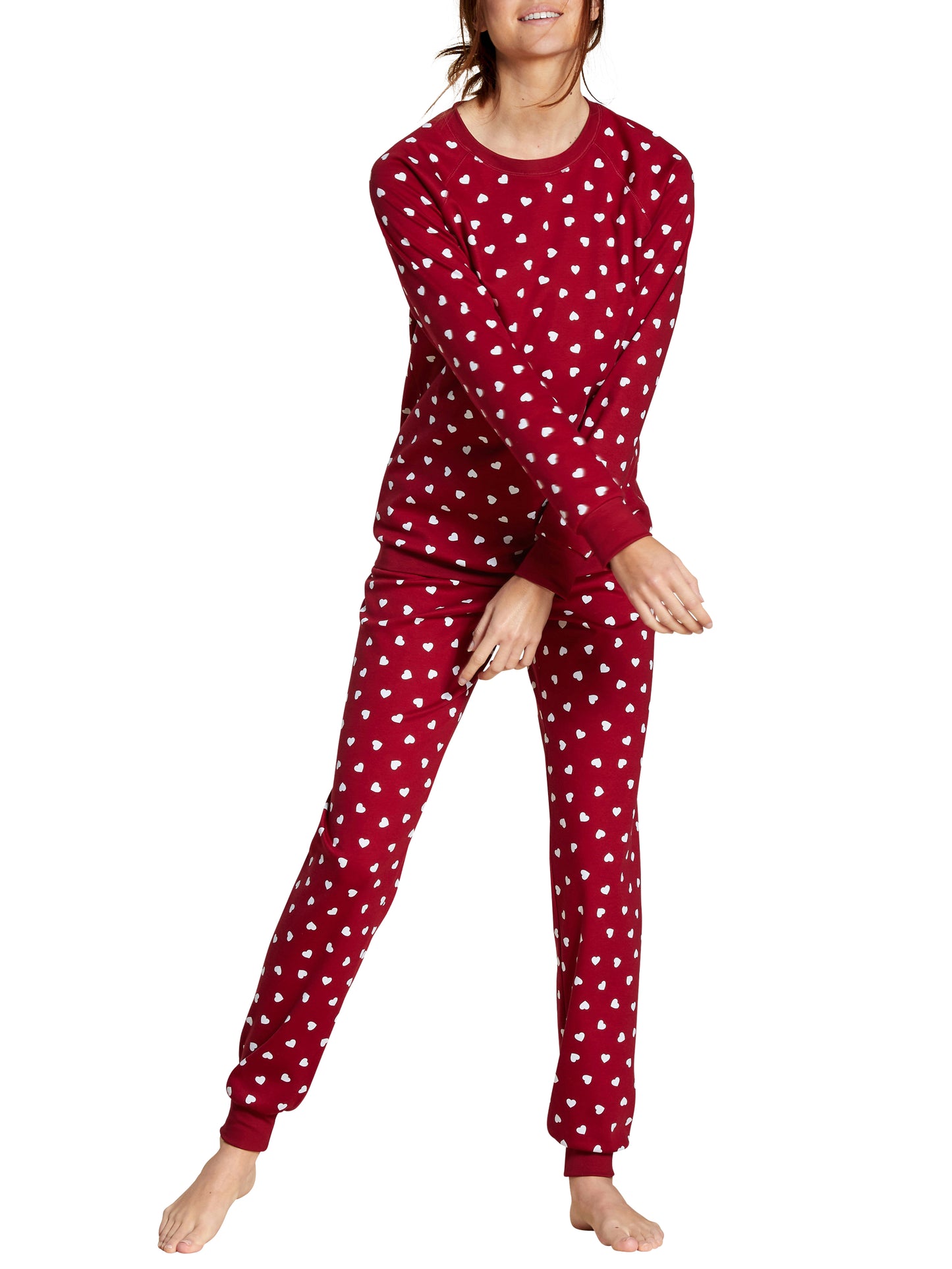 DAMEN Pyjama mit Bündchen, rio red