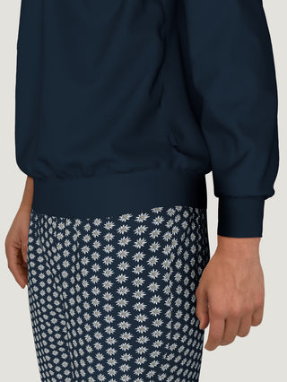 HERREN Pyjama mit Bündchen, dark sapphire