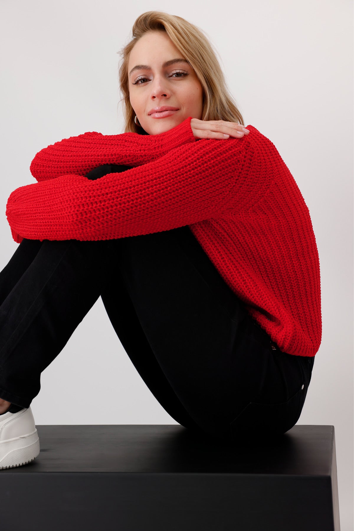 Pullover, deep red