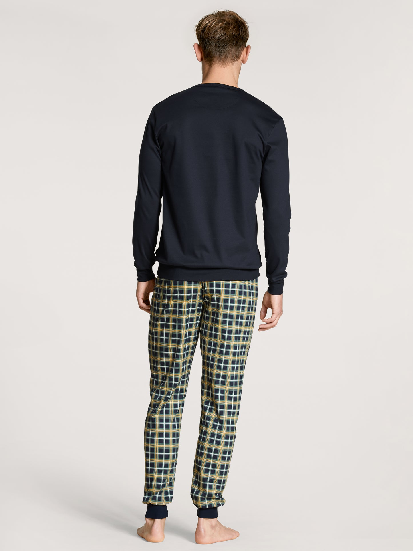 HERREN Pyjama mit Bündchen, laurel green