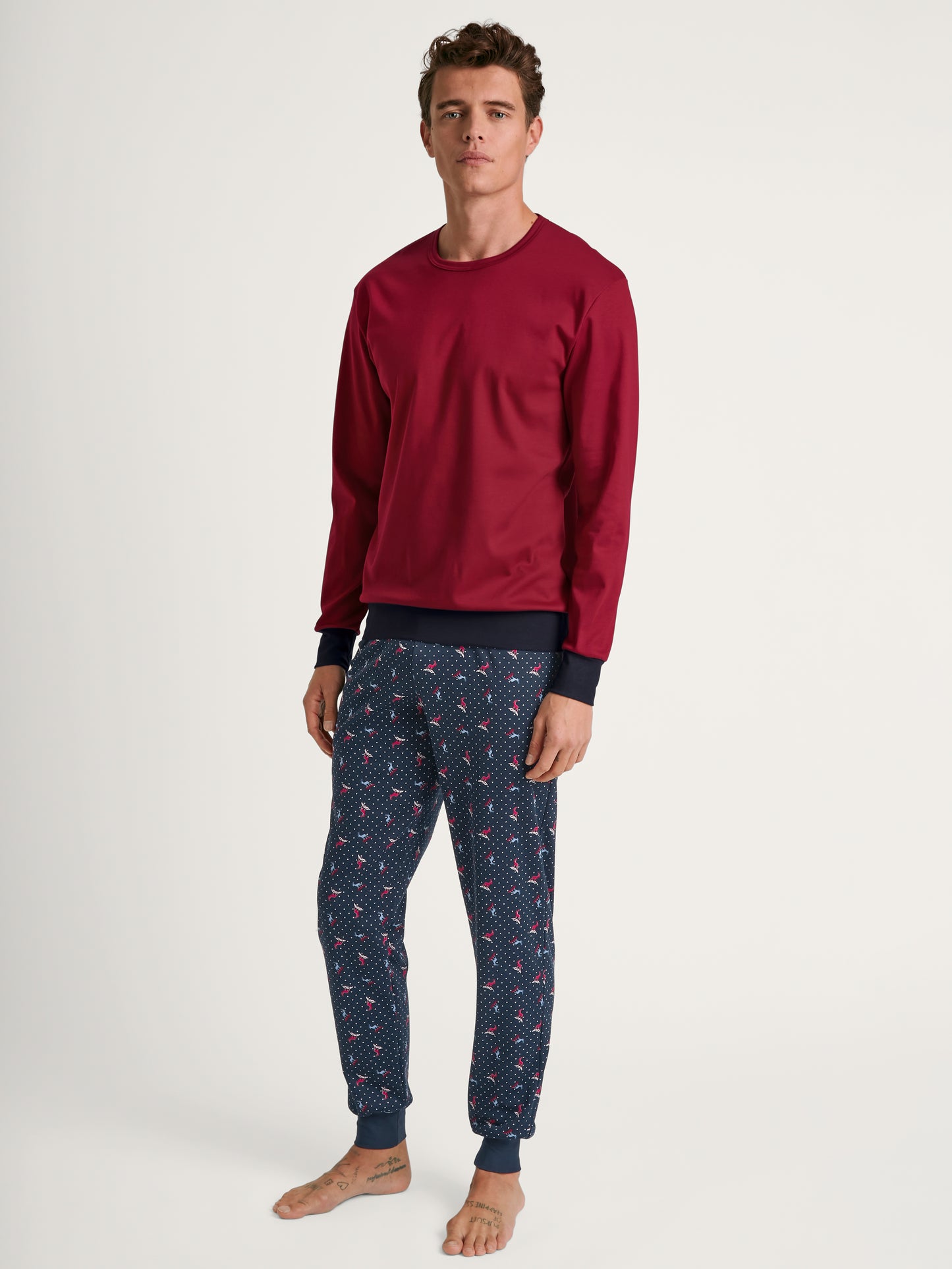 HERREN Pyjama mit Bündchen, rio red