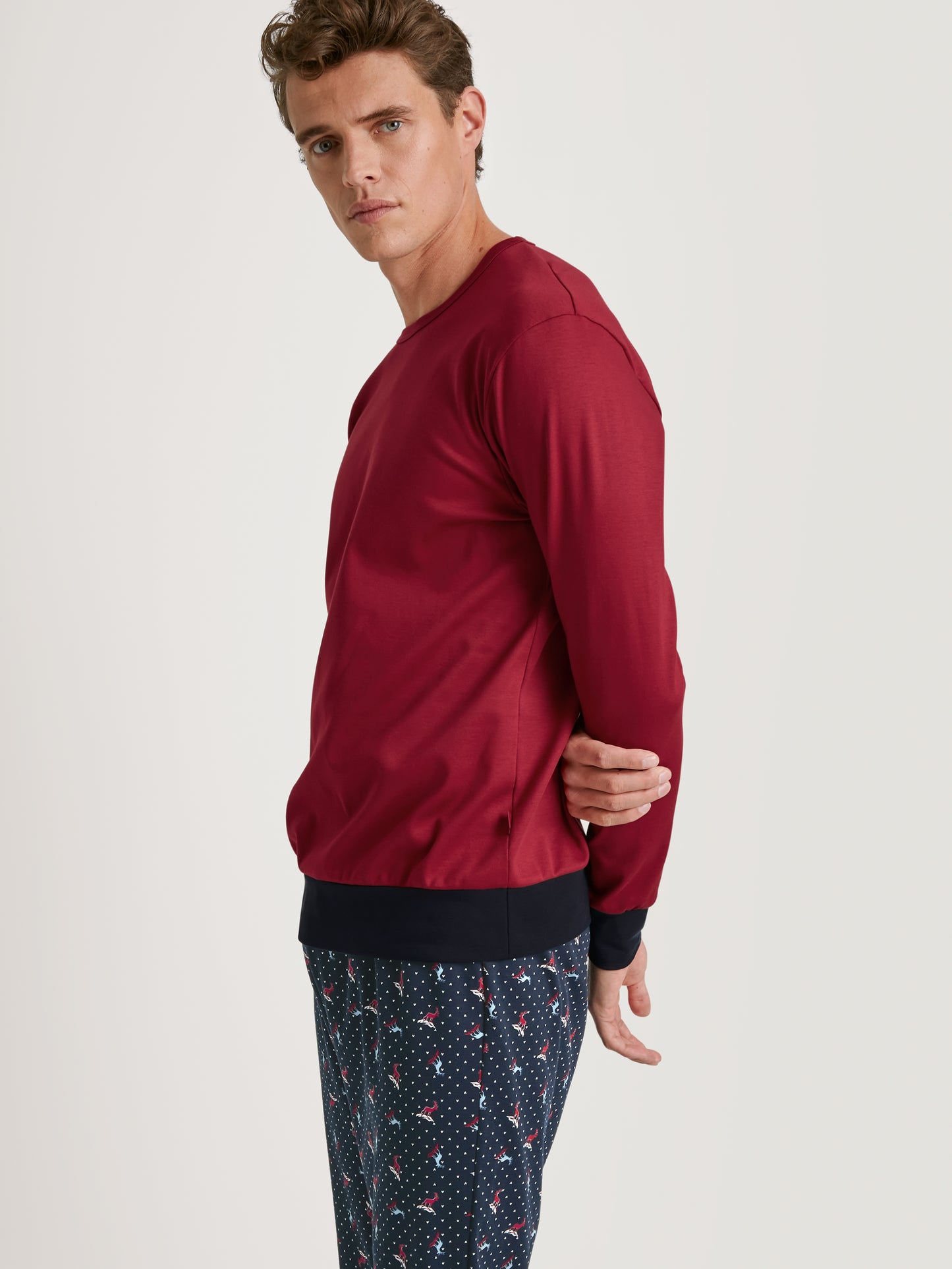 HERREN Pyjama mit Bündchen, rio red