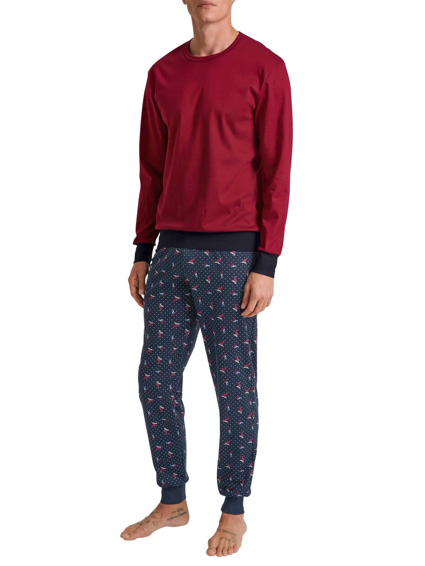 HERREN Pyjama mit Bündchen, rio red