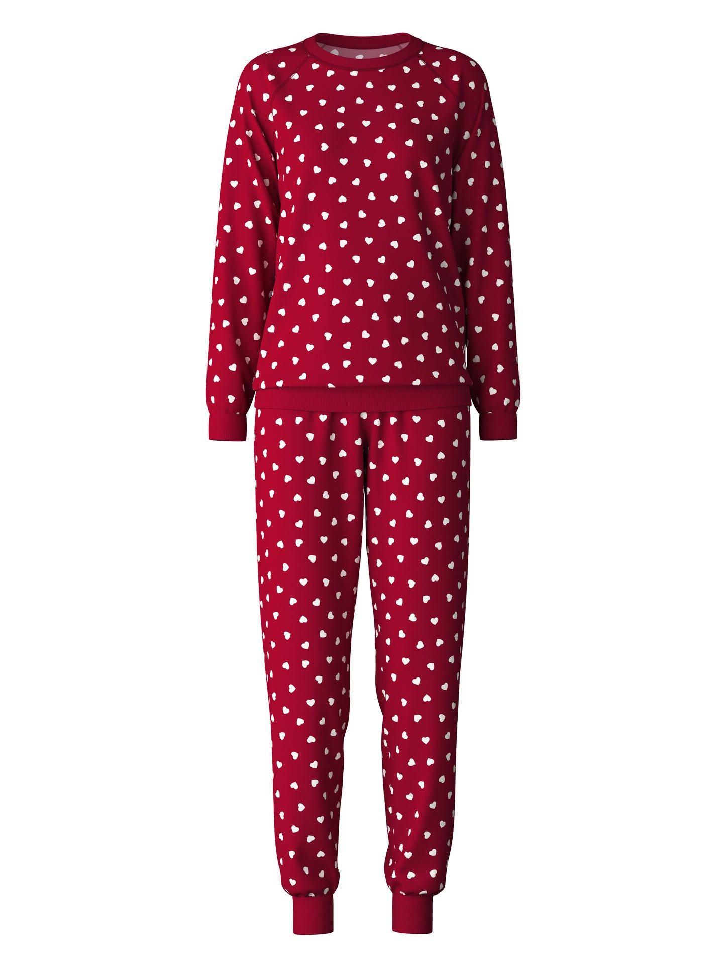 DAMEN Pyjama mit Bündchen, rio red