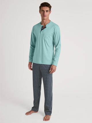 HERREN Pyjama, blue lily