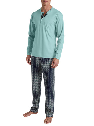 HERREN Pyjama, blue lily