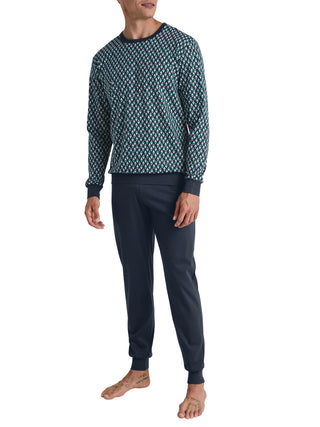 HERREN Pyjama mit Bündchen, aquamarine