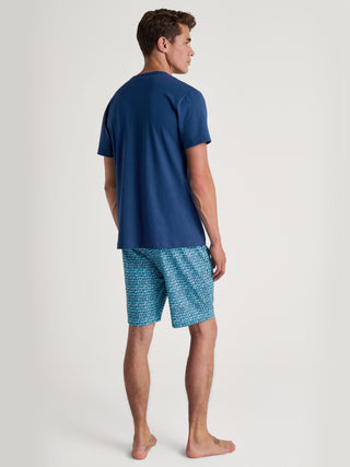 HERREN Pyjama kurz, pottery blue