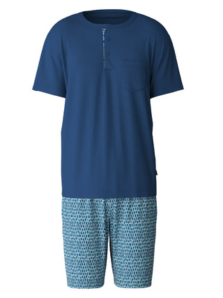 HERREN Pyjama kurz, pottery blue