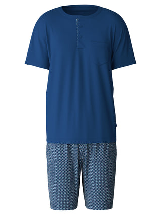 HERREN Pyjama kurz, pottery blue