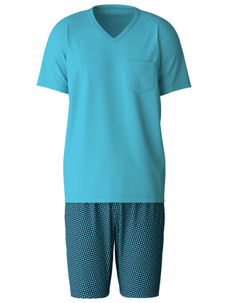 HERREN Pyjama kurz, bright blue