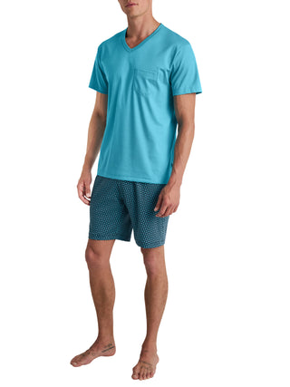 HERREN Pyjama kurz, bright blue