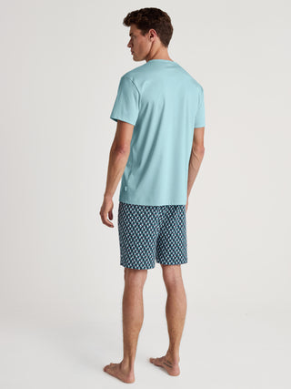 HERREN Pyjama kurz, aquamarine