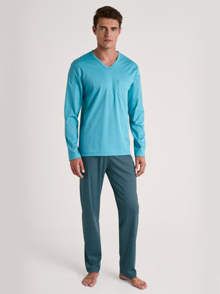 HERREN Pyjama, bright blue