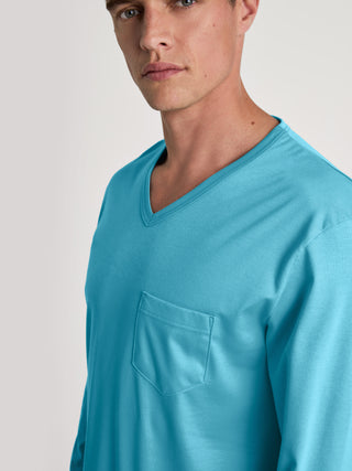 HERREN Pyjama, bright blue