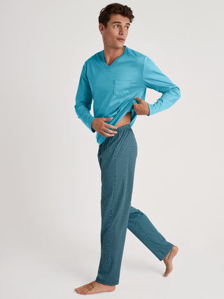 HERREN Pyjama, bright blue