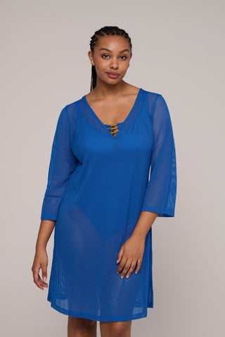 ASWAN Delphinium Cheer Blue Bademode Kaftan