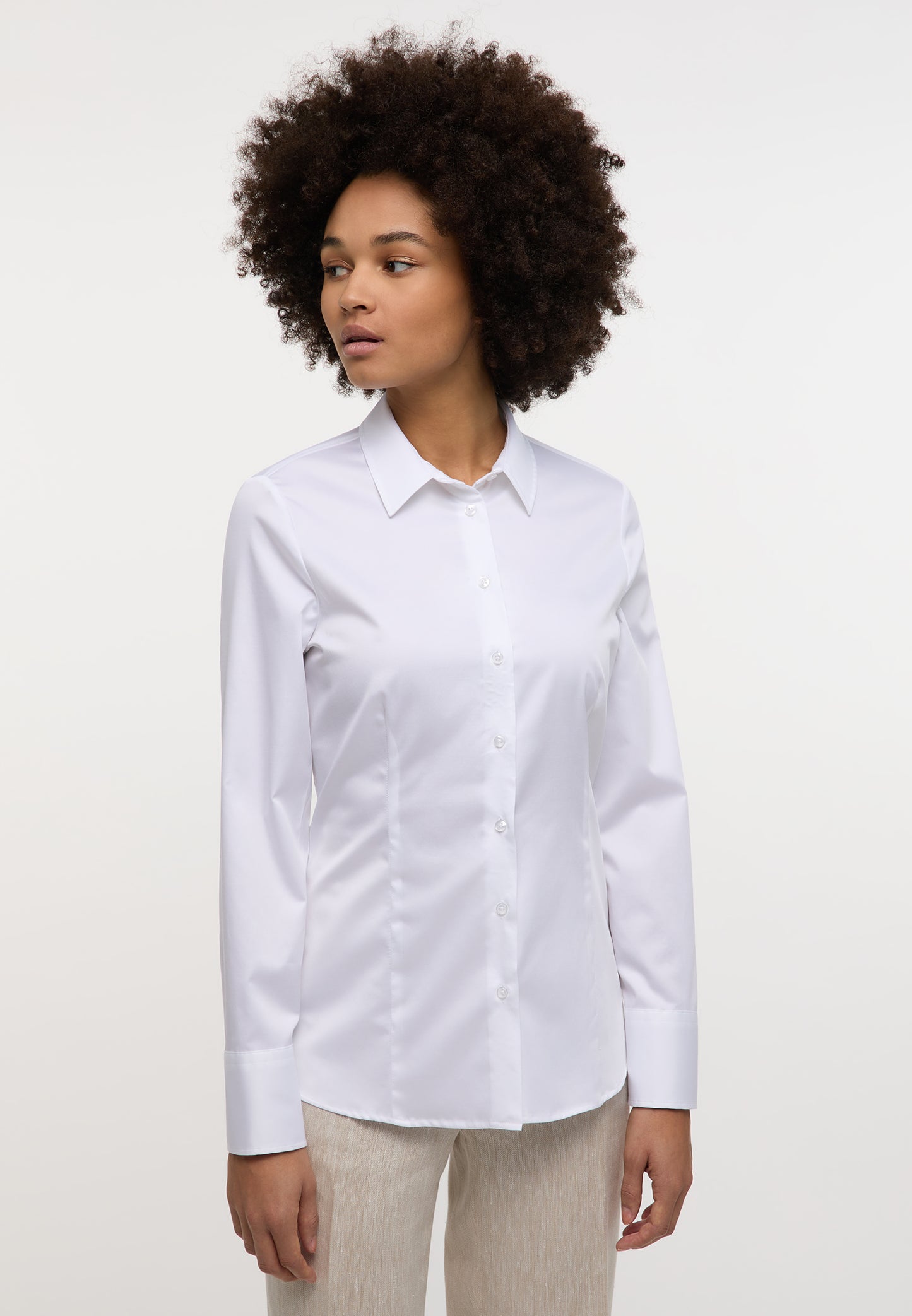 Satin Shirt Bluse Satingewebe Langarm