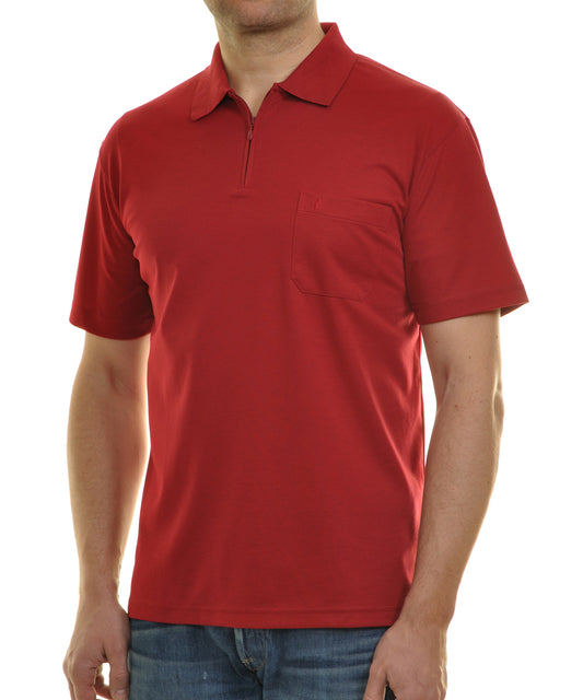 Softknit-Poloshirt mit Zip