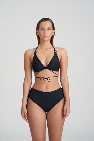 DAHU schwarz Bikini Taillenslip m. Schnur