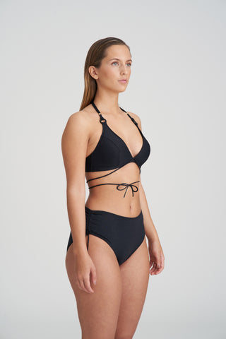 DAHU schwarz Bikini Taillenslip m. Schnur